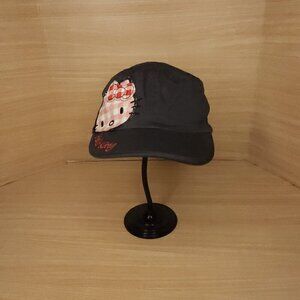 Hello Kitty Girl's Grey Cadet Style Hat Cap